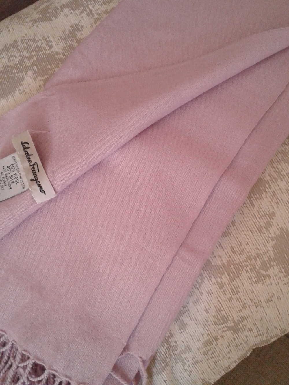 Salvatore Ferragamo Lavender Silk Blend Scarf
